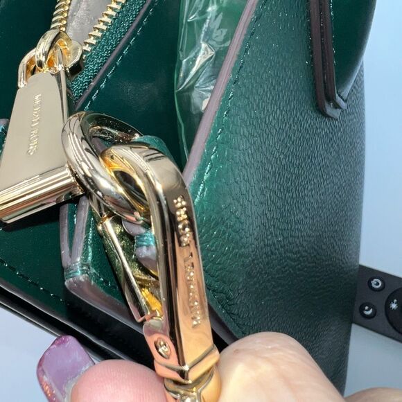 Michael Kors Mercer Large Saffiano Leather Tote Bag in Deep Green - Picture 7 of 16